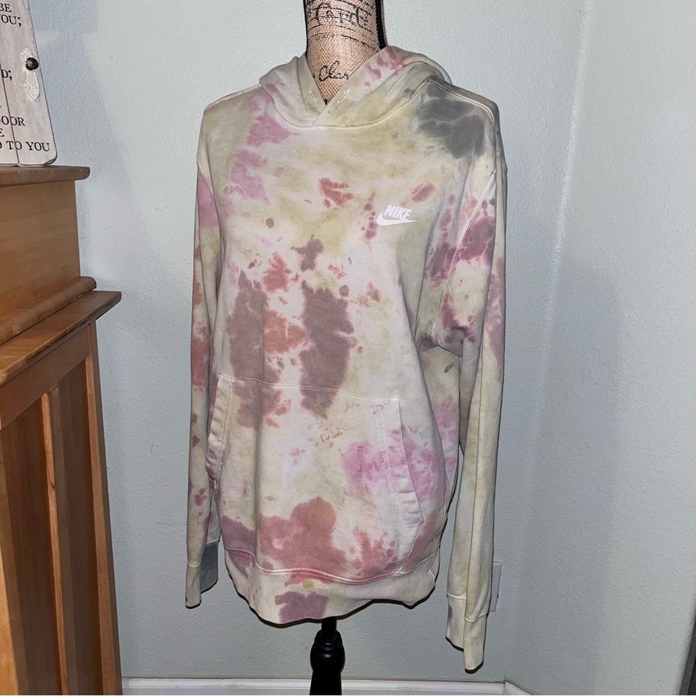 NIKE SPORTSWEAR TYE DYE CAMO PULLOVER HOODIE CU4345 MEN - Picture 4 of 16